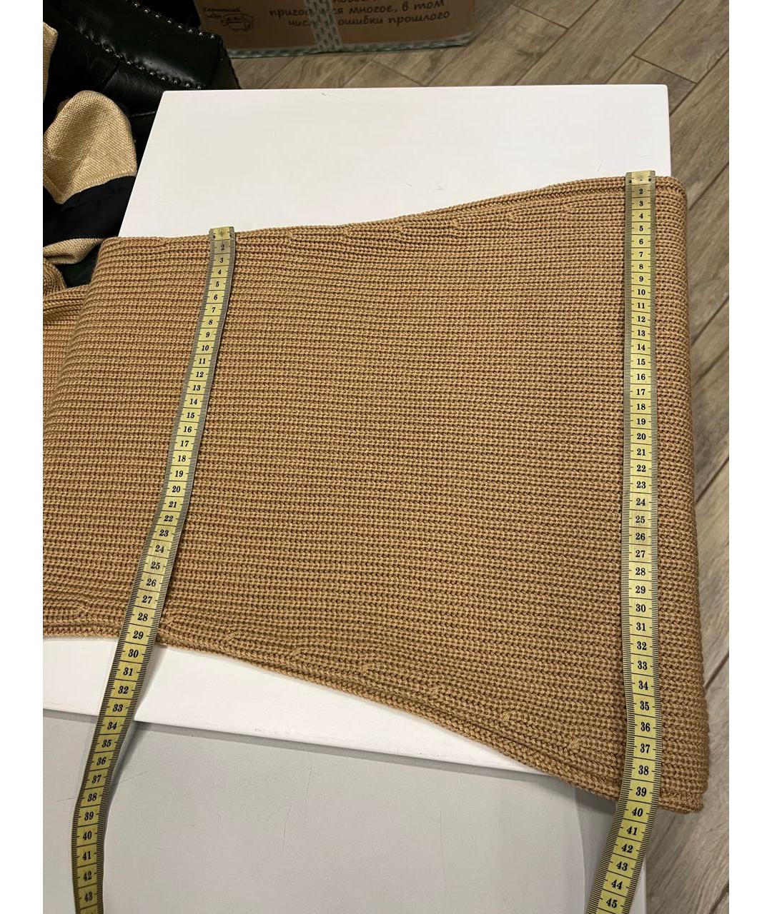 ELISABETTA FRANCHI Бежевое шерстяное повседневное платье, фото 2