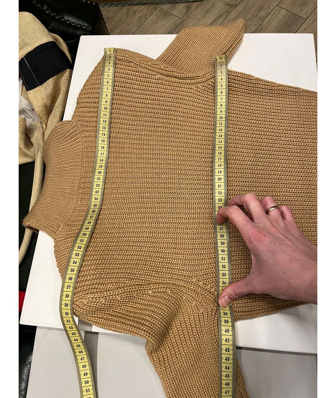 ELISABETTA FRANCHI Бежевое шерстяное повседневное платье, фото 3