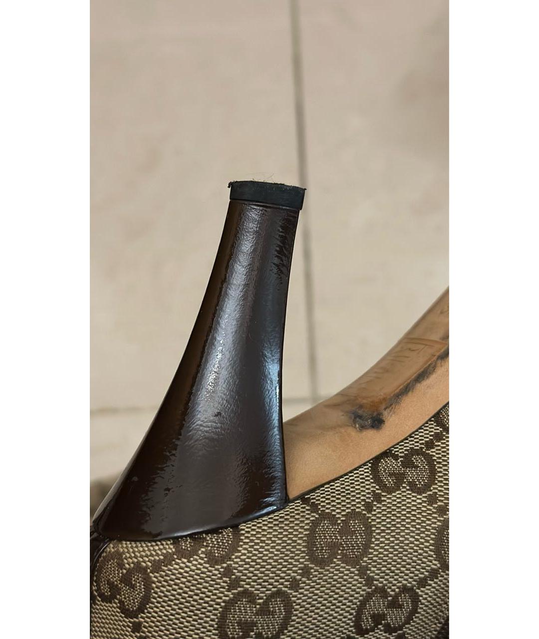 GUCCI Бежевые текстильные ботильоны, фото 6