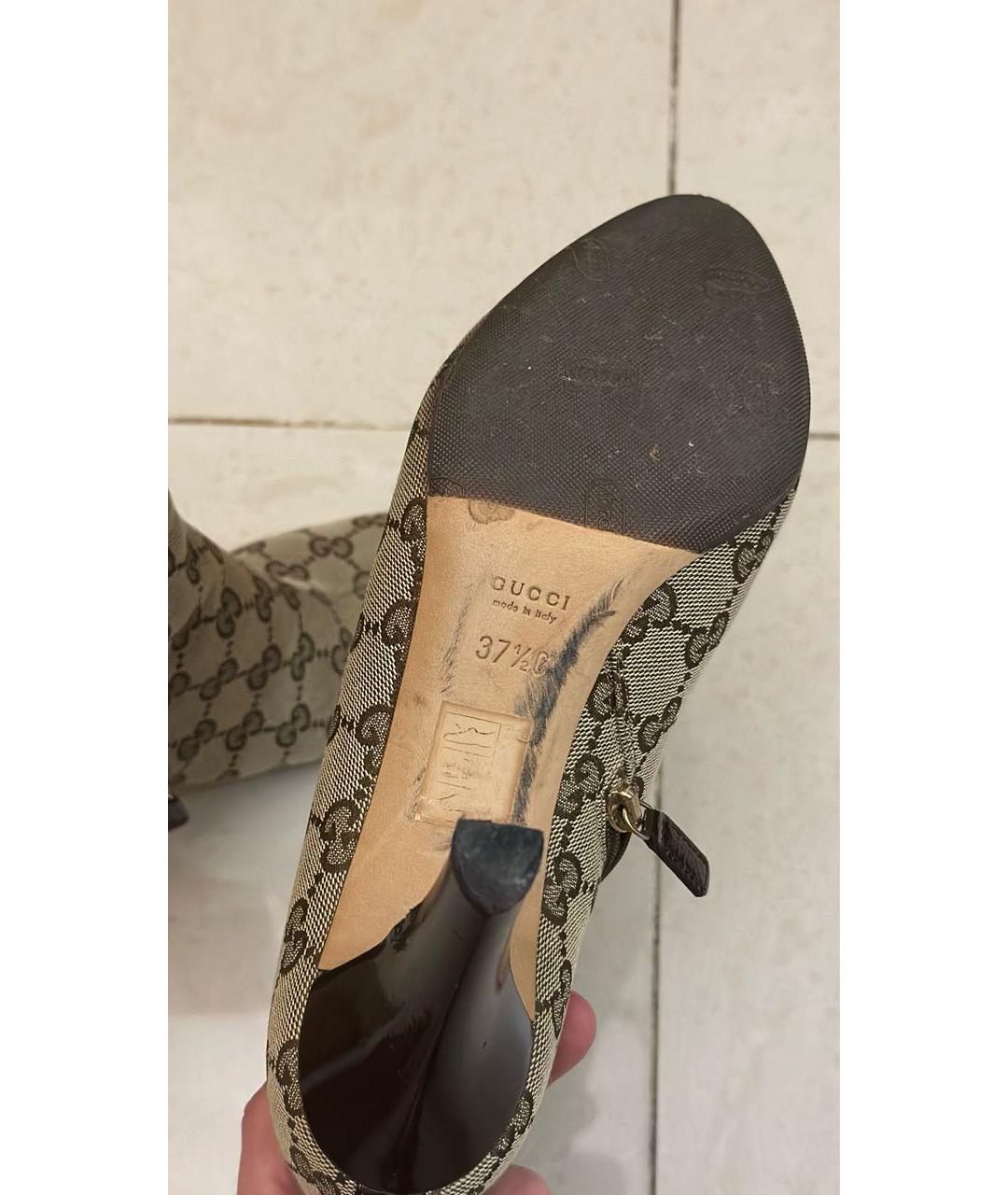 GUCCI Бежевые текстильные ботильоны, фото 5