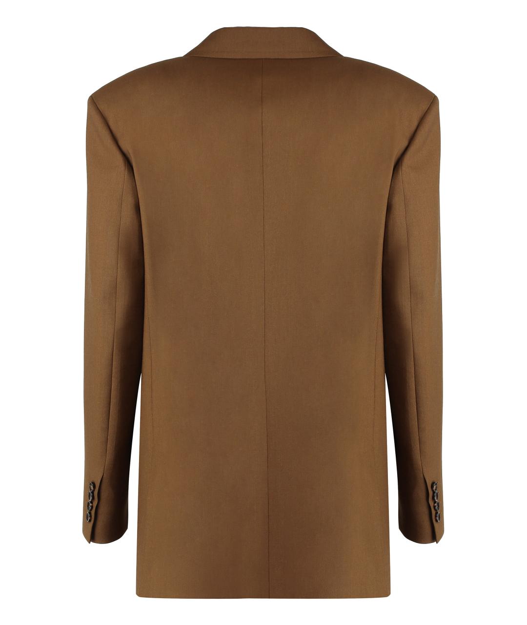 MAX MARA Коричневый шерстяной жакет/пиджак, фото 2