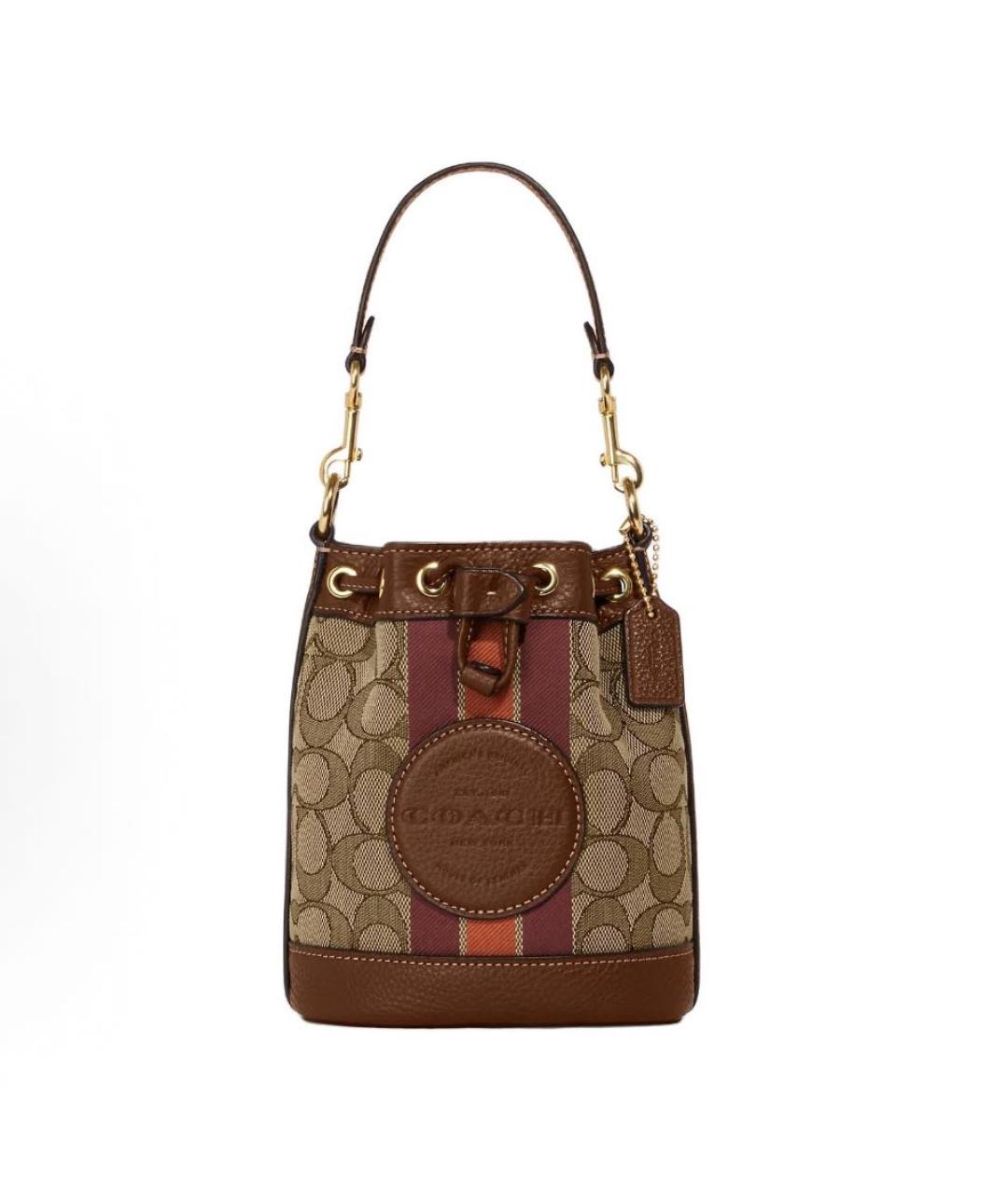 COACH Коричневая кожаная сумка через плечо, фото 9