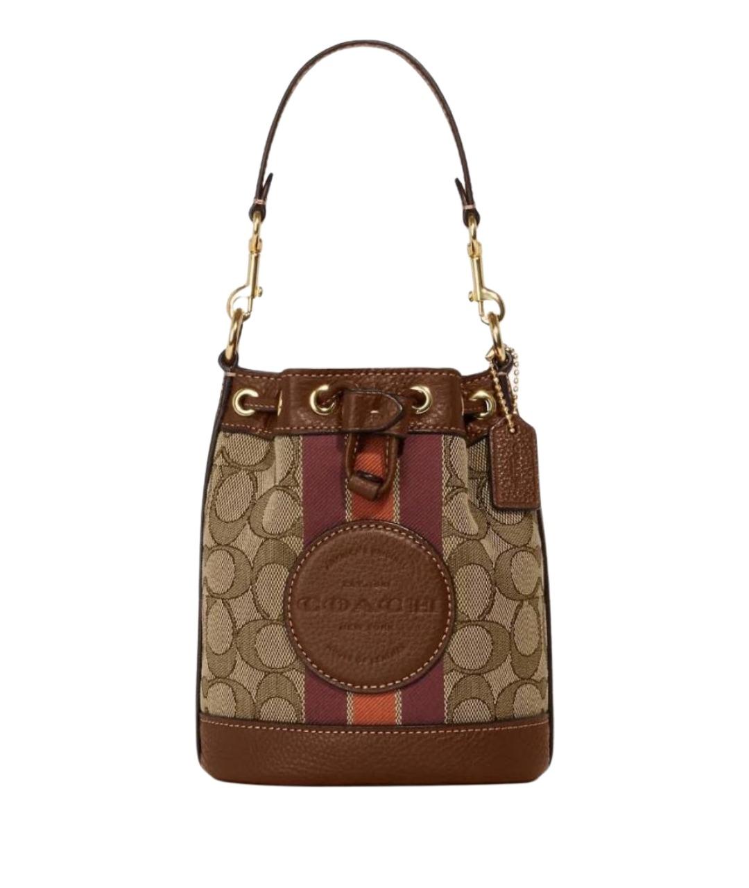 COACH Коричневая кожаная сумка через плечо, фото 1