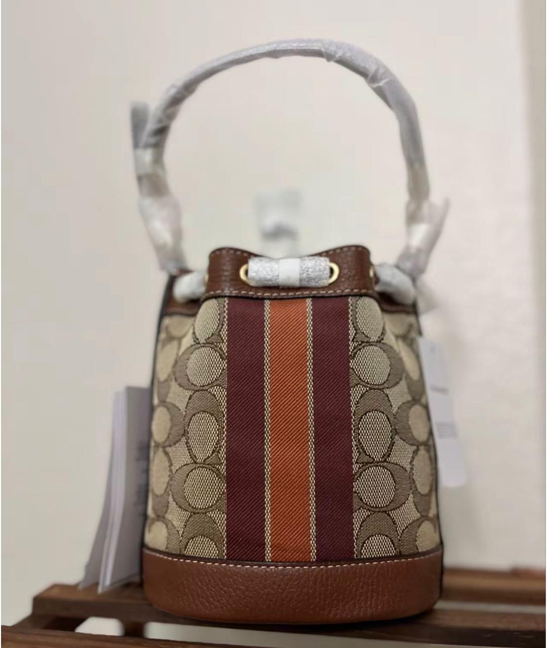 COACH Коричневая кожаная сумка через плечо, фото 7