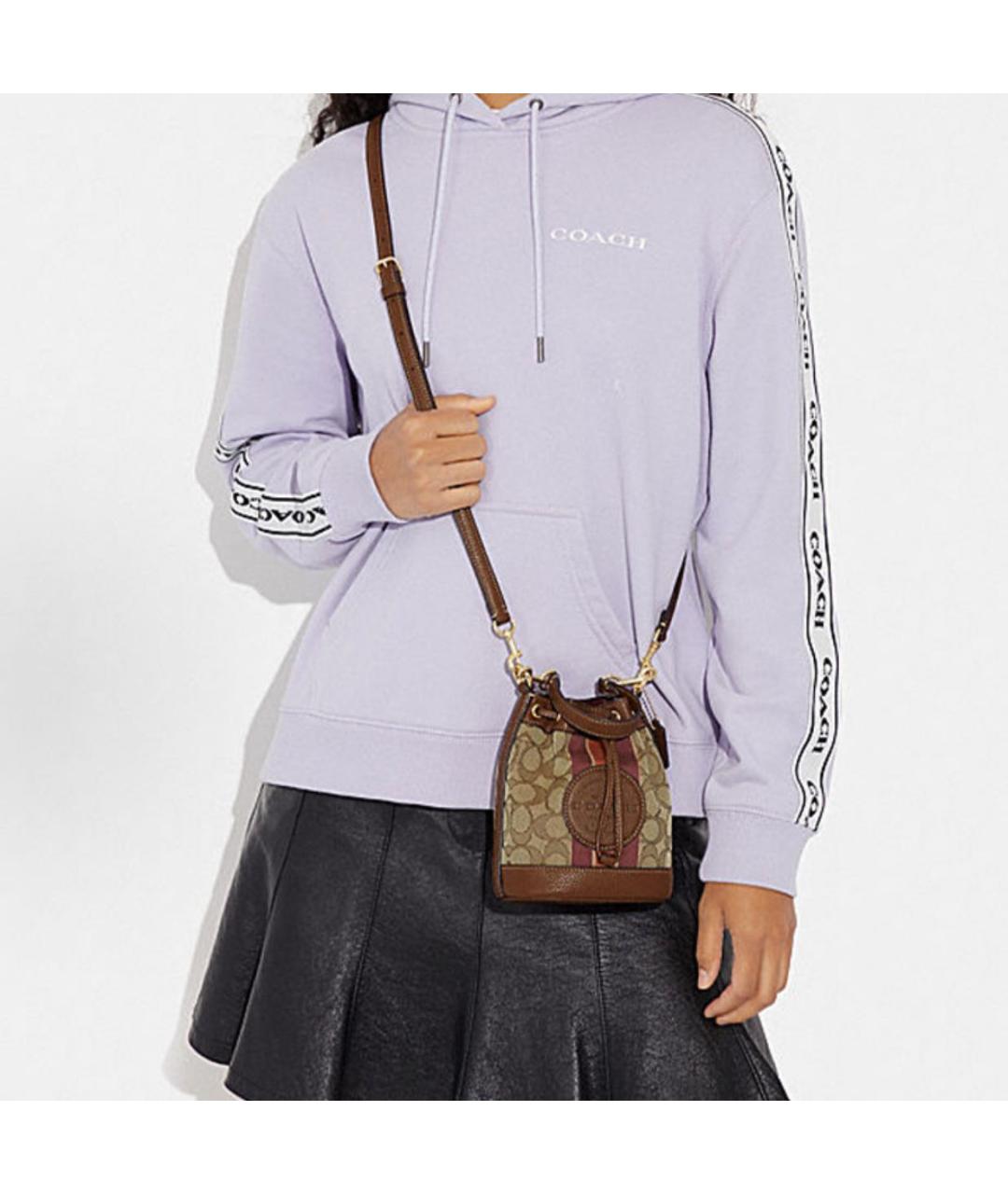 COACH Коричневая кожаная сумка через плечо, фото 5