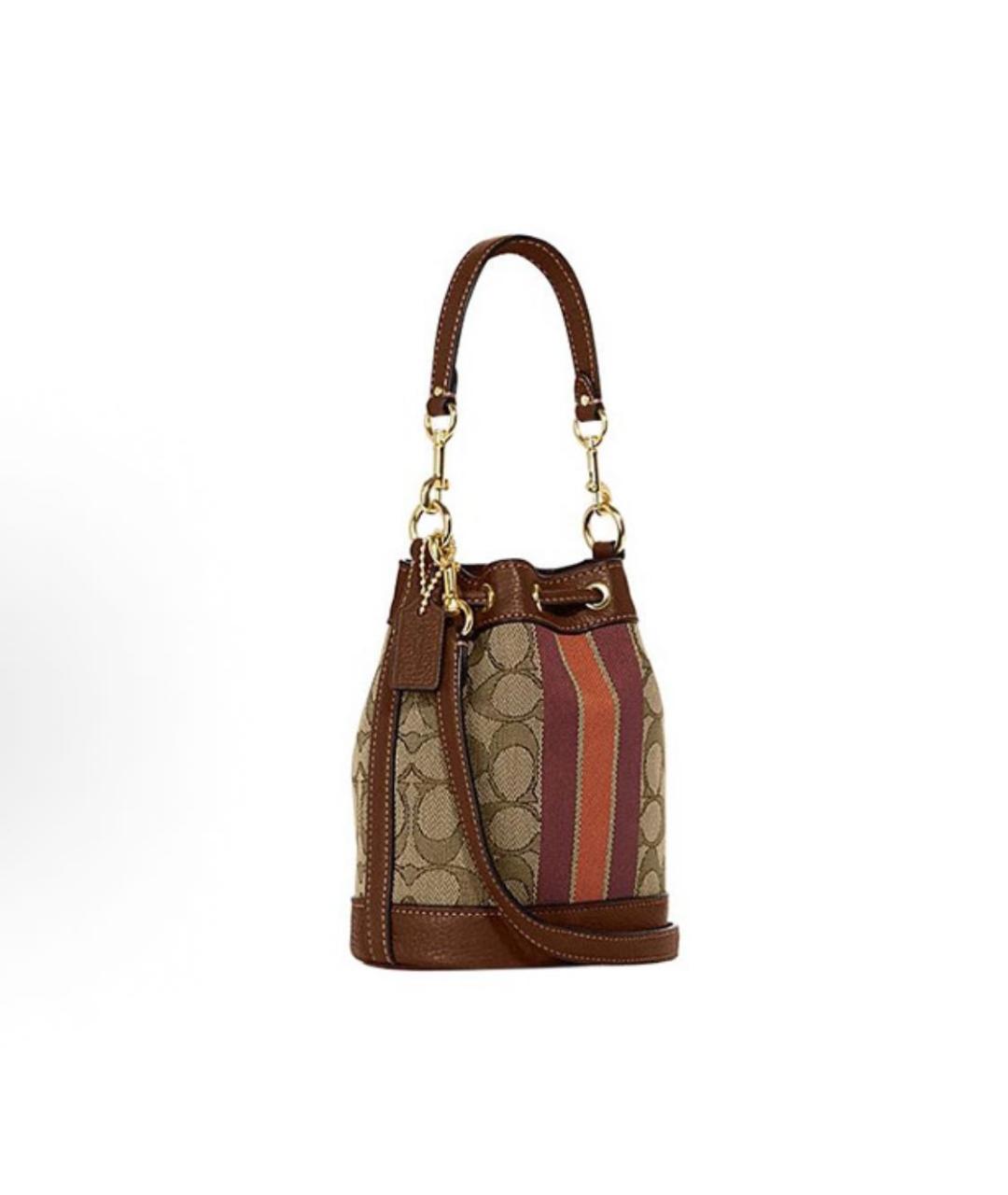 COACH Коричневая кожаная сумка через плечо, фото 2