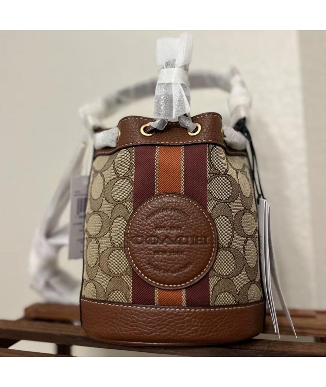 COACH Коричневая кожаная сумка через плечо, фото 6