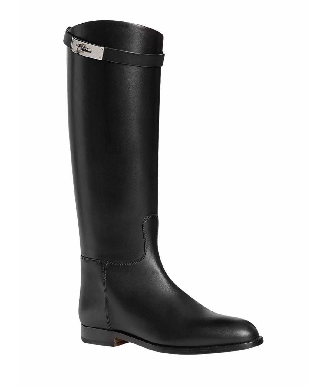 HERMES Черные кожаные сапоги, фото 1