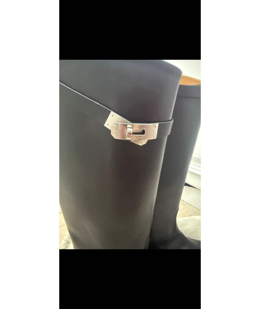 HERMES Черные кожаные сапоги, фото 4