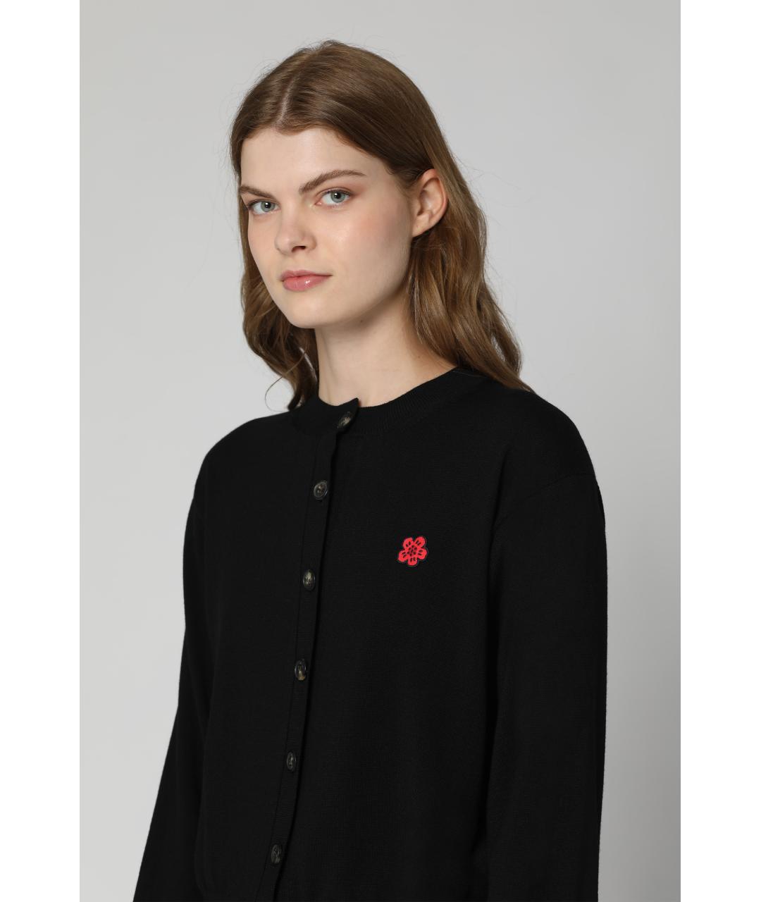 KENZO Черный шерстяной кардиган, фото 5