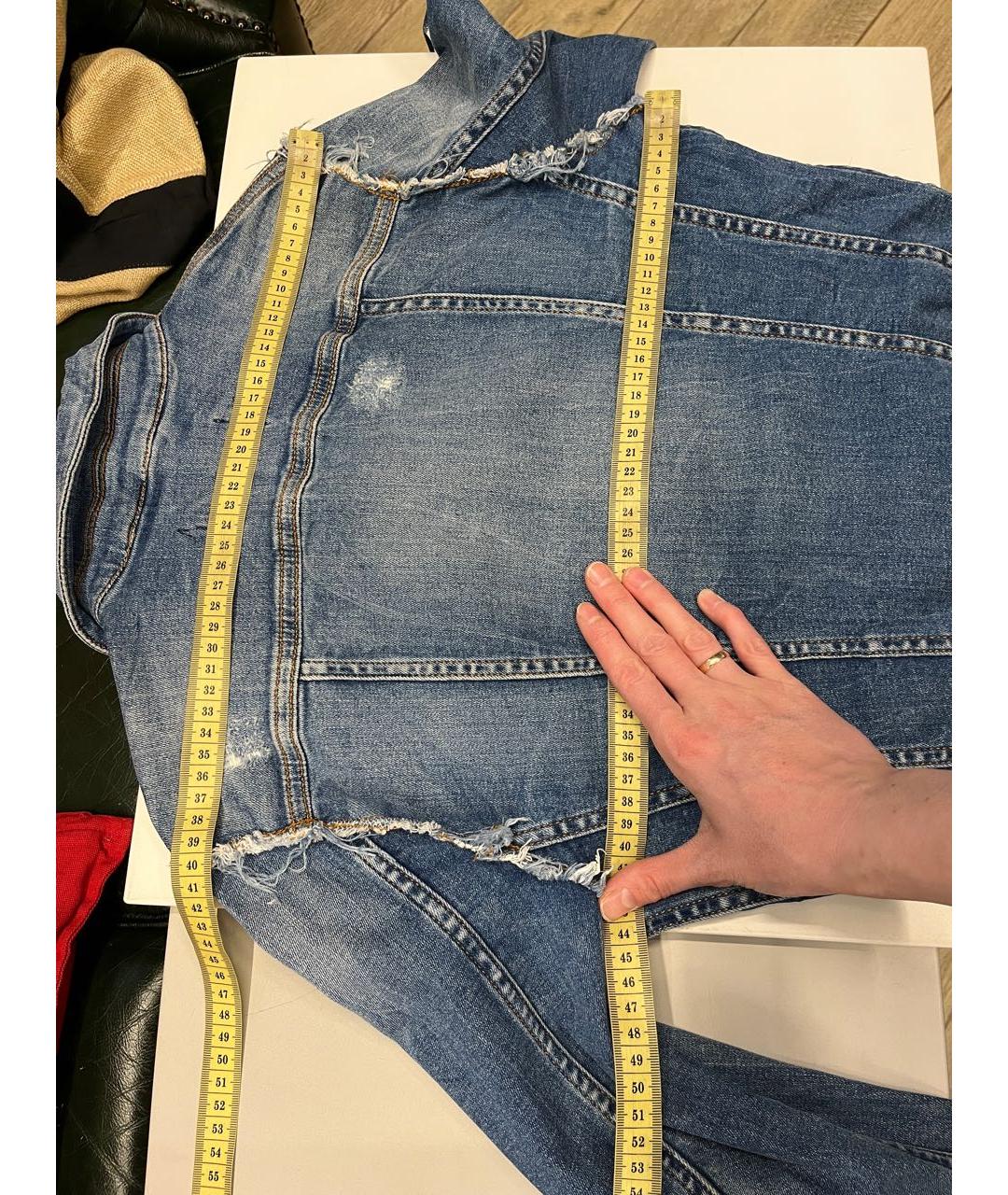 PHILIPP PLEIN Синяя хлопко-эластановая куртка, фото 3