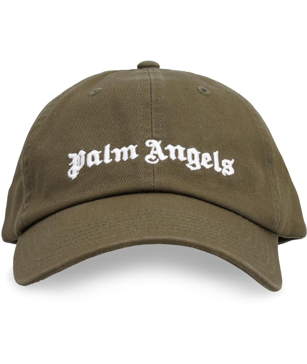 PALM ANGELS Зеленая хлопковая кепка/бейсболка, фото 2