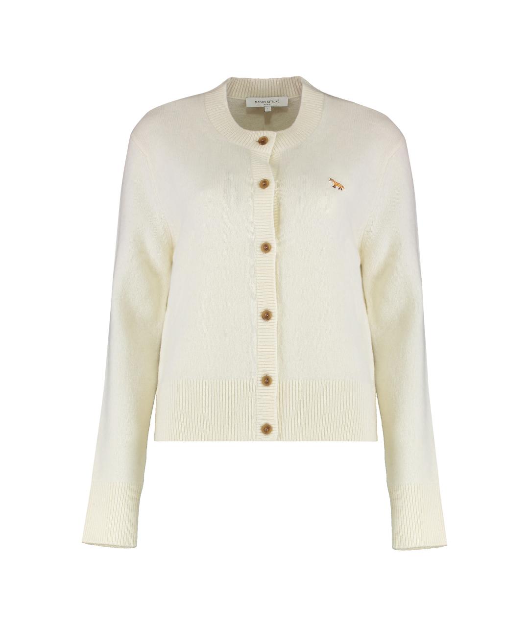 MAISON KITSUNE Бежевый шерстяной кардиган, фото 1