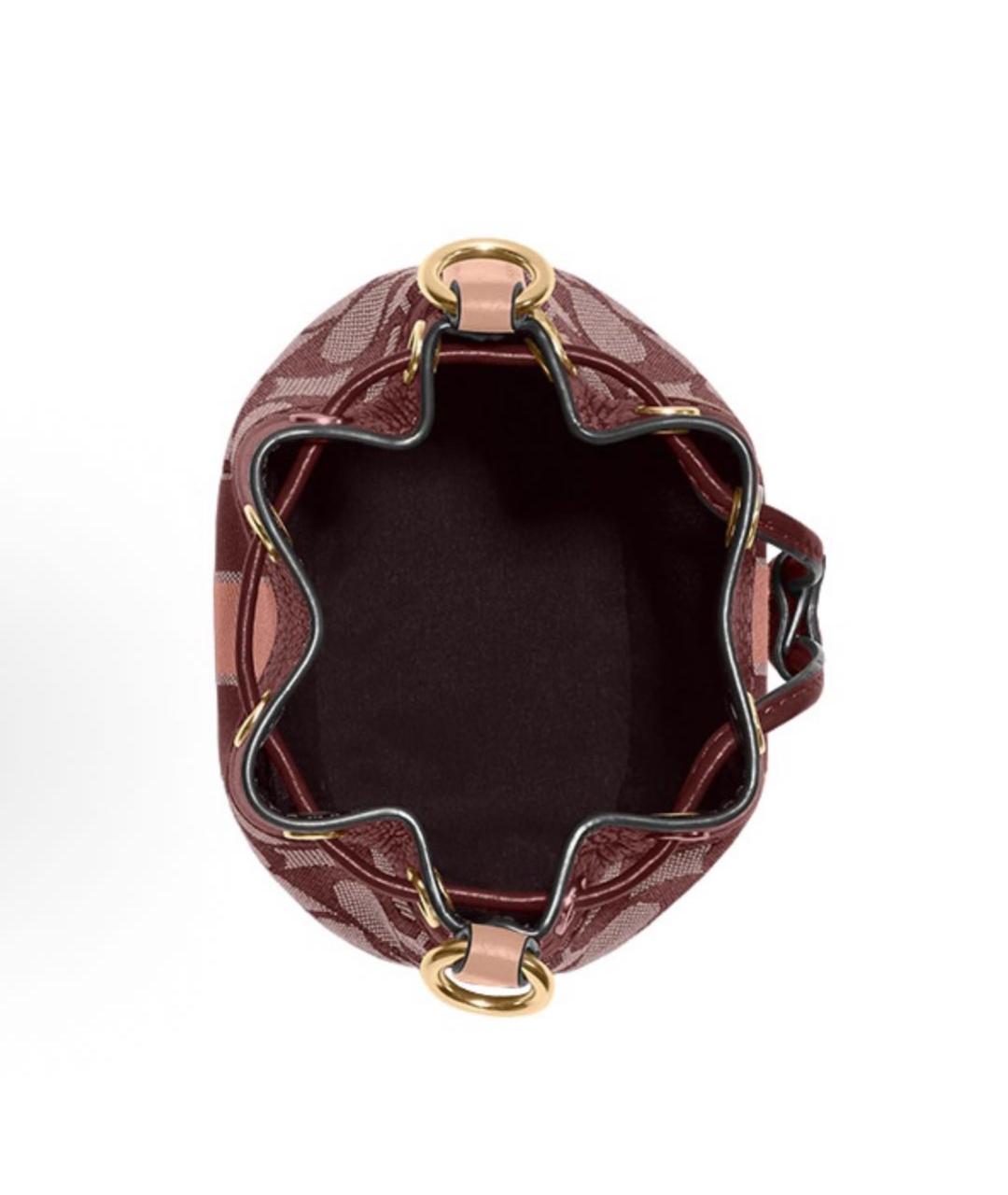 COACH Бордовая кожаная сумка через плечо, фото 3