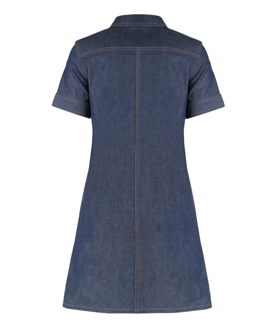 CELINE Синее хлопковое повседневное платье, фото 2