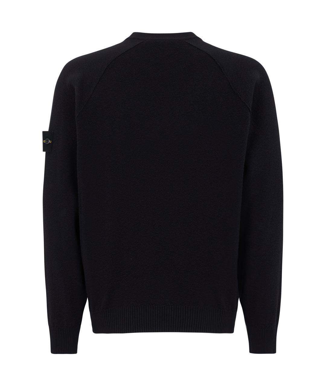 STONE ISLAND Черный хлопковый джемпер / свитер, фото 2