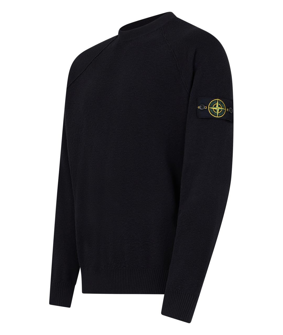 STONE ISLAND Черный хлопковый джемпер / свитер, фото 3