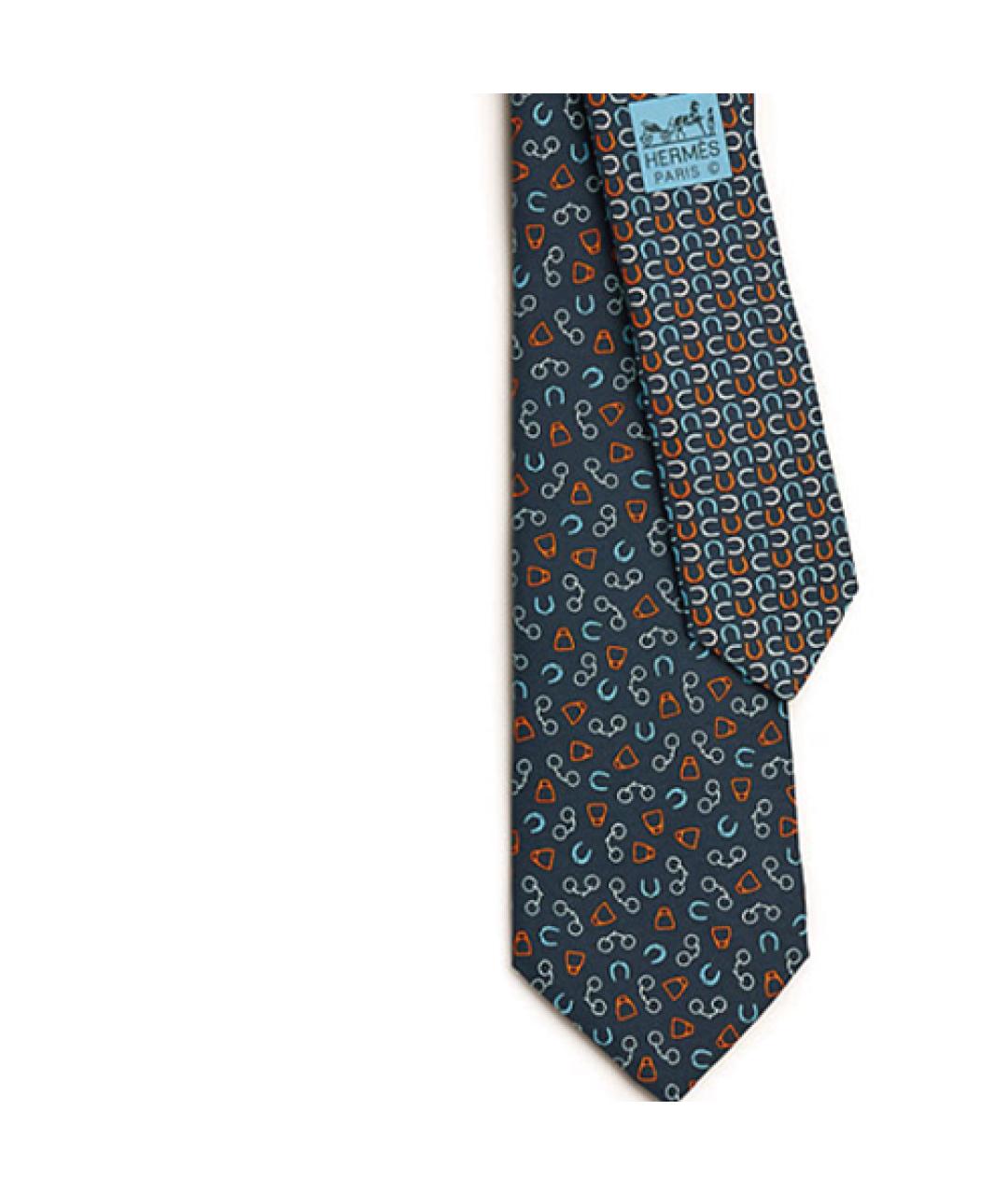 HERMES Темно-синий галстук, фото 2