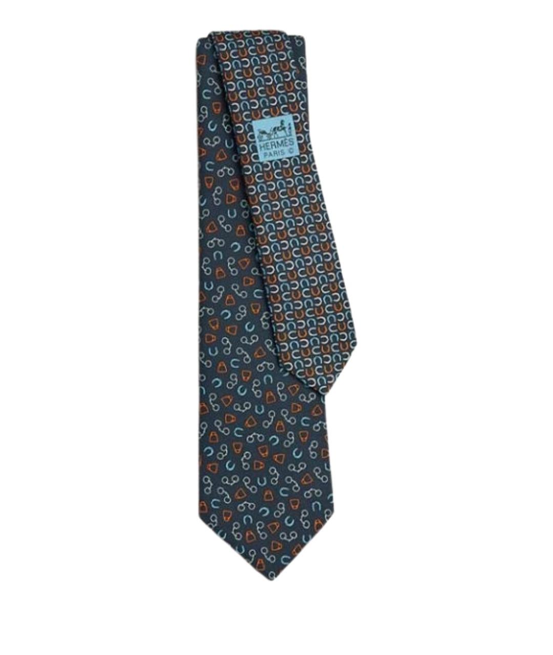HERMES Темно-синий галстук, фото 1