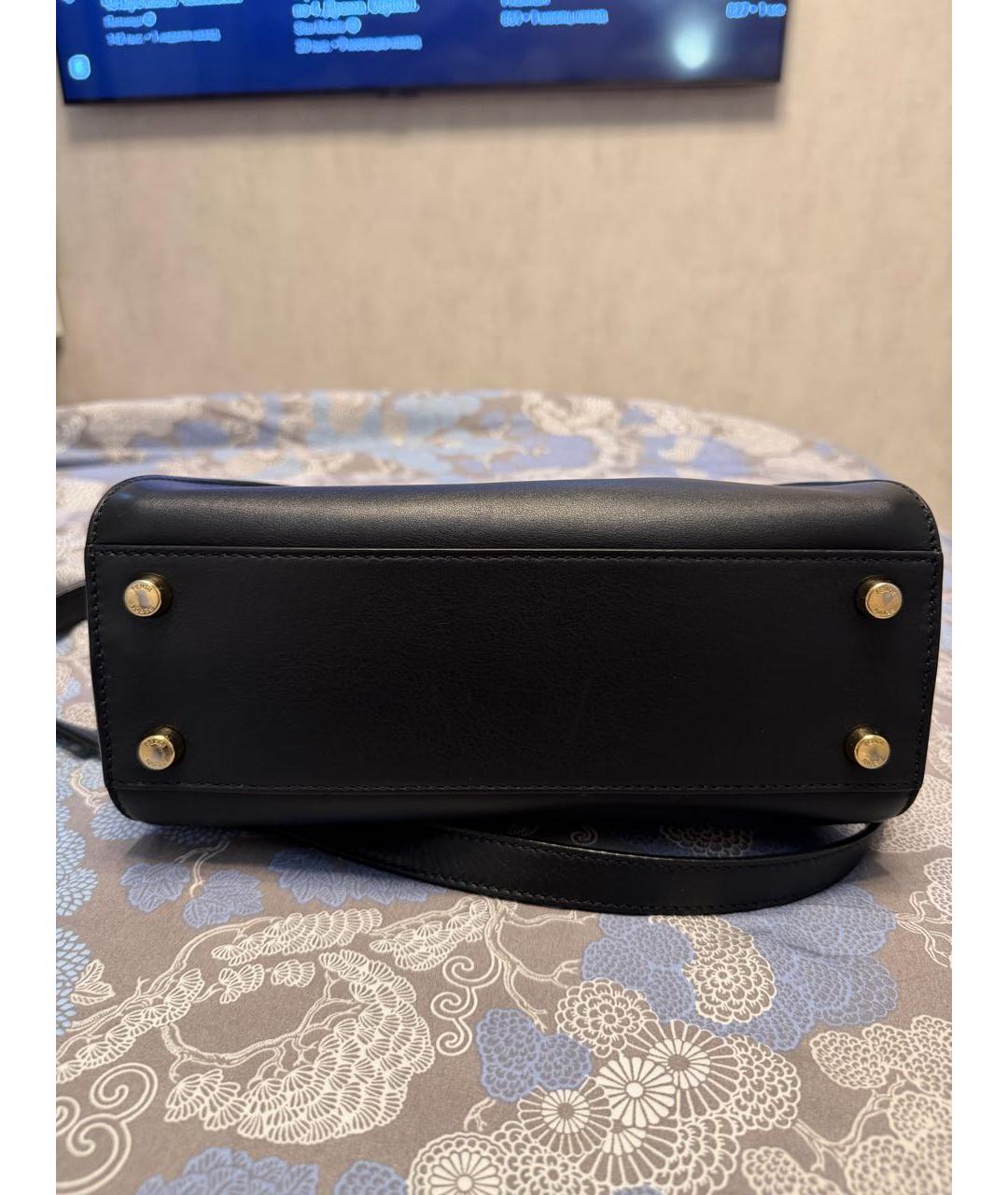 FENDI Черная кожаная сумка с короткими ручками, фото 4