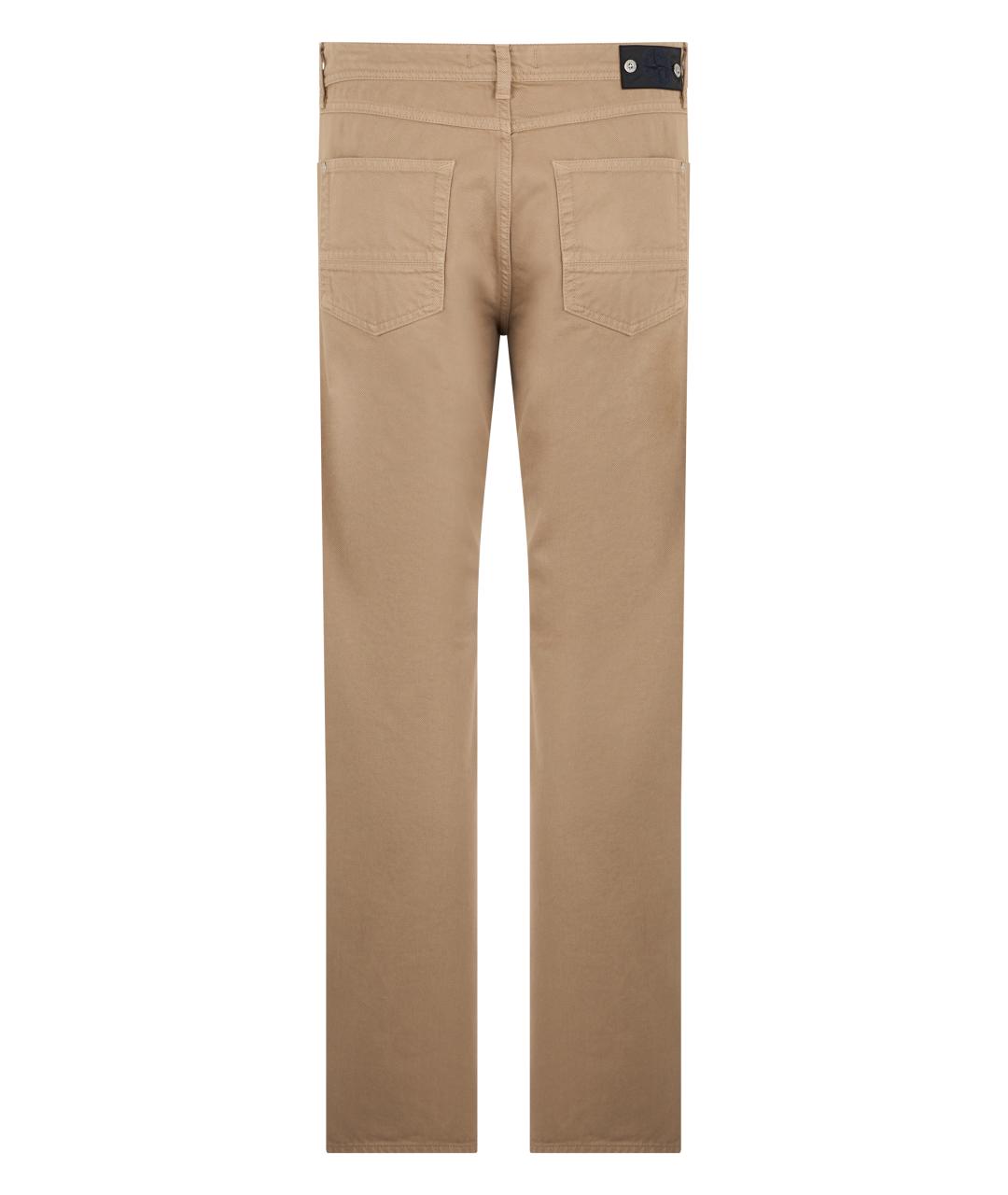 STONE ISLAND Бежевые хлопковые повседневные брюки, фото 2