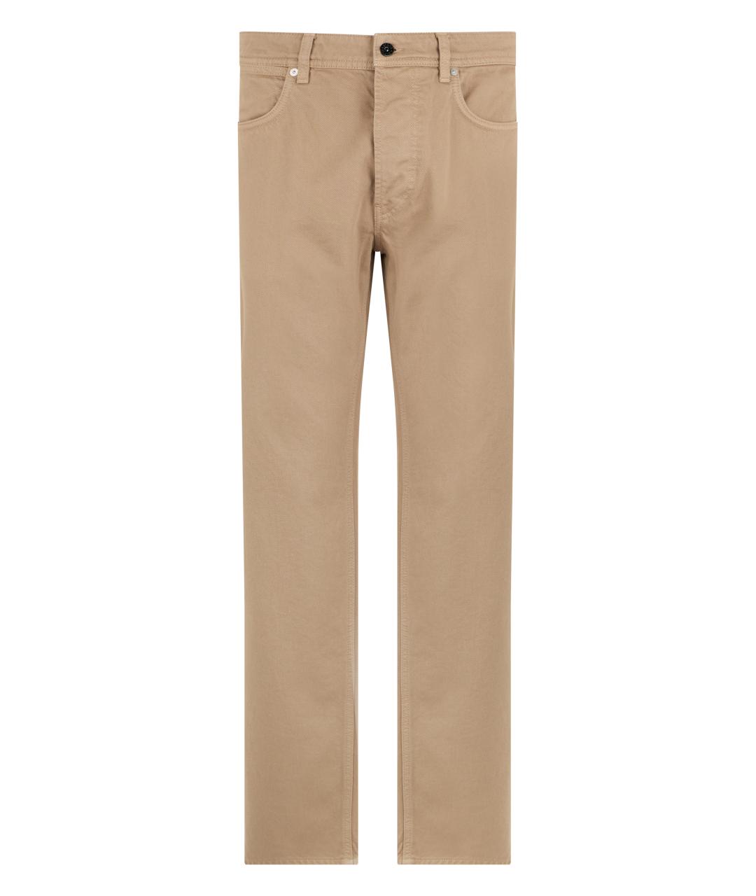 STONE ISLAND Бежевые хлопковые повседневные брюки, фото 1
