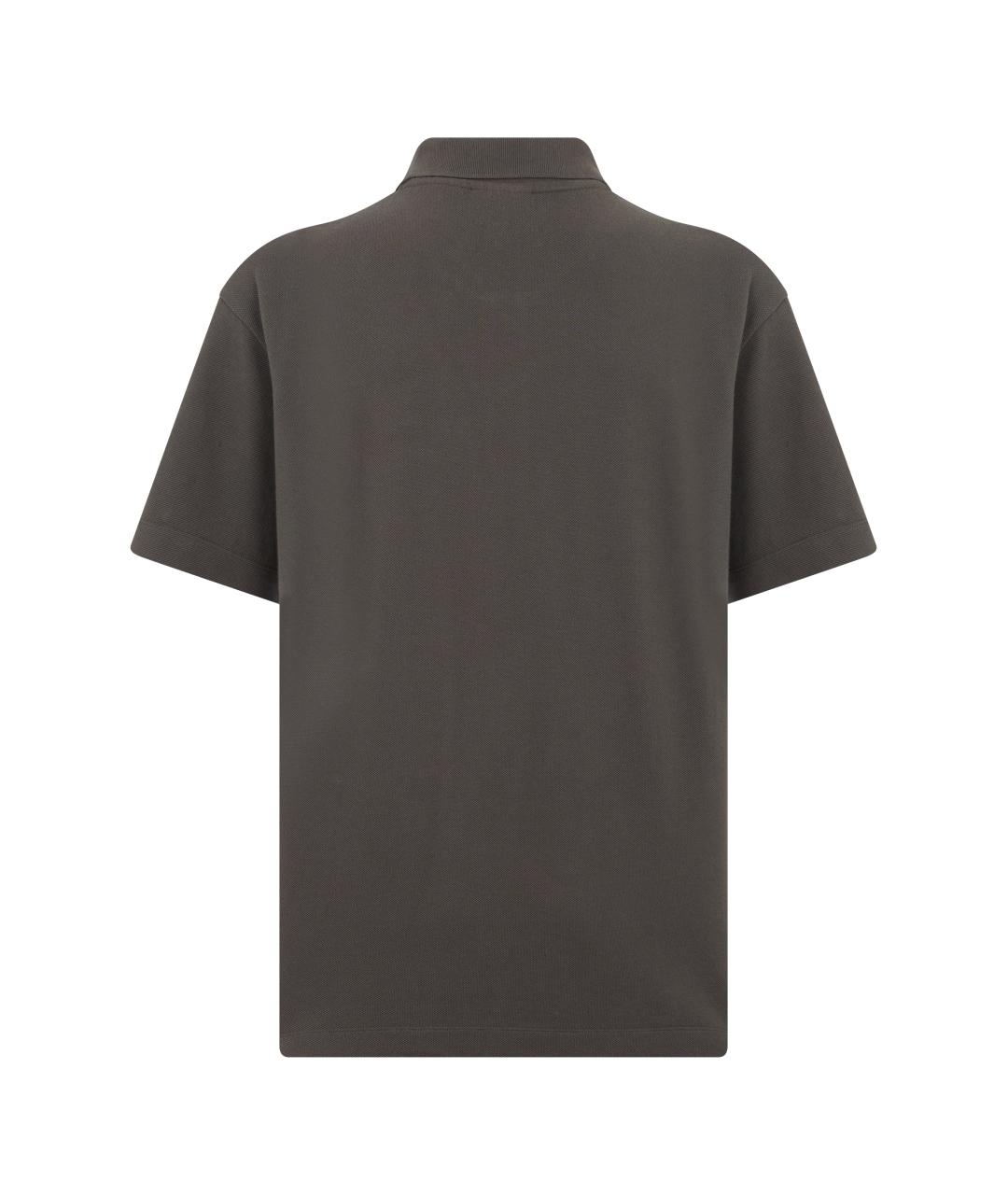 MAISON KITSUNE Серое хлопковое поло с коротким рукавом, фото 2