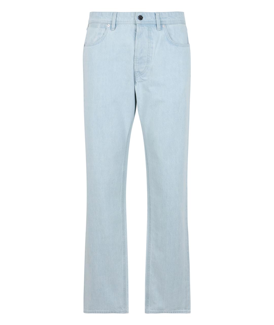 STONE ISLAND Голубые хлопковые прямые джинсы, фото 1