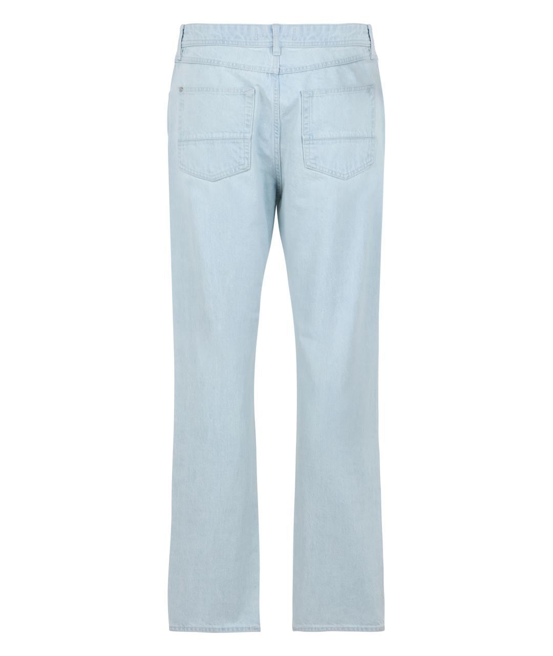 STONE ISLAND Голубые хлопковые прямые джинсы, фото 2