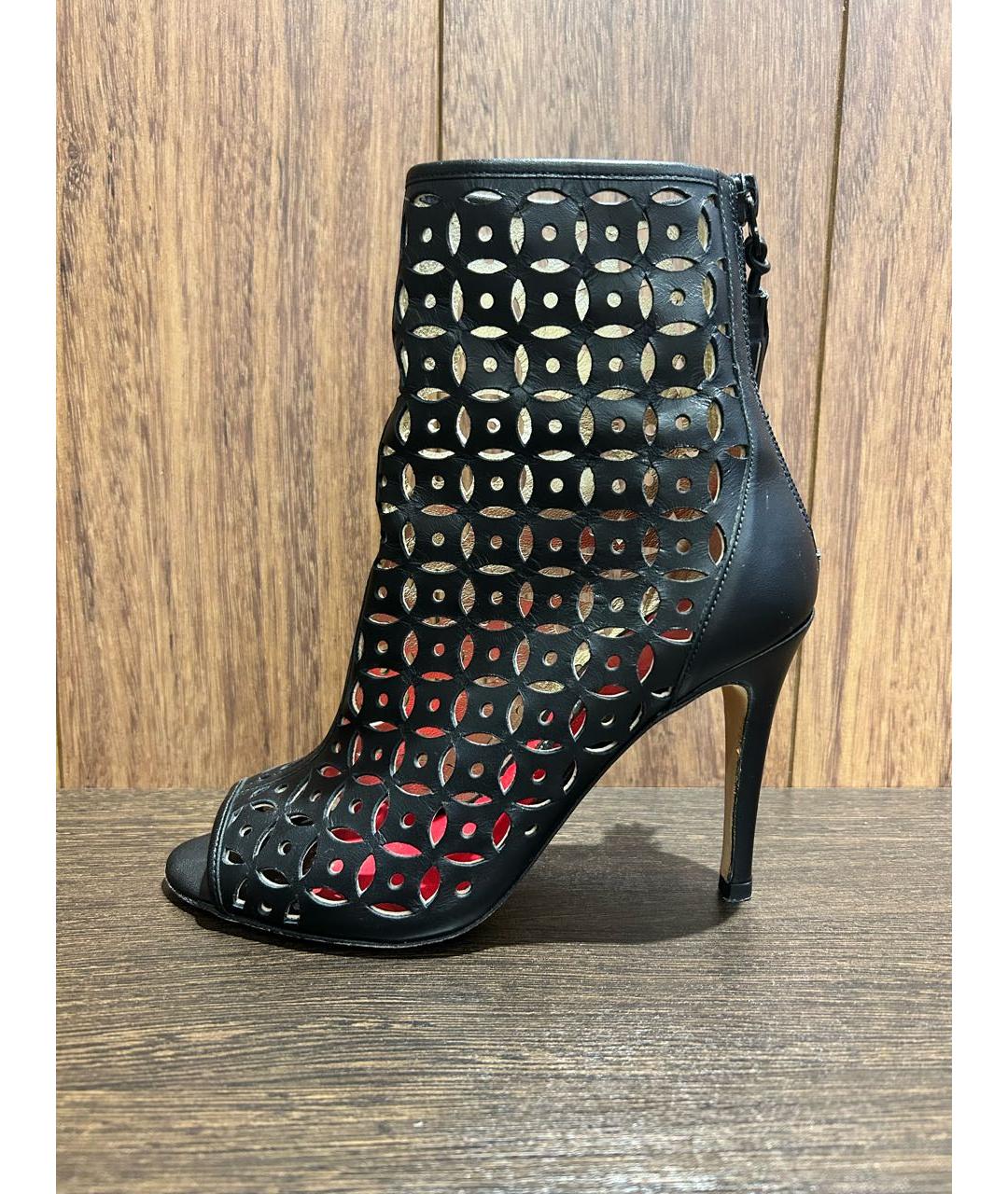 CAROLINA HERRERA Черные кожаные ботильоны, фото 3