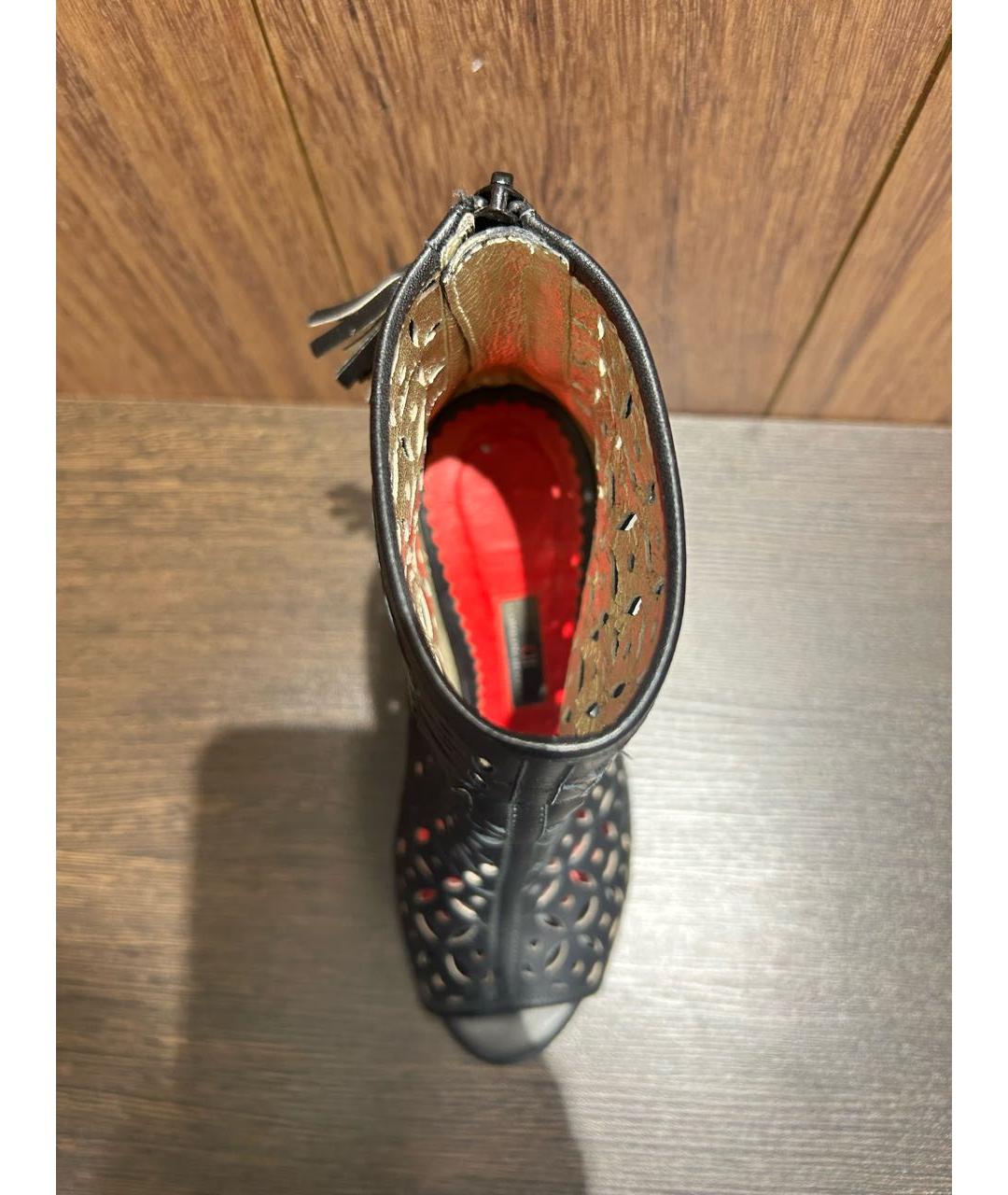 CAROLINA HERRERA Черные кожаные ботильоны, фото 8