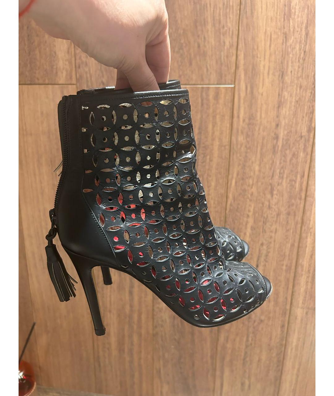 CAROLINA HERRERA Черные кожаные ботильоны, фото 6