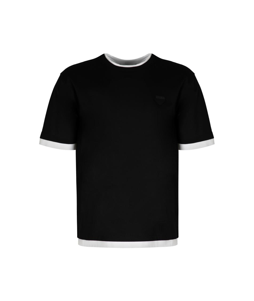 PRADA Черная хлопковая футболка, фото 1