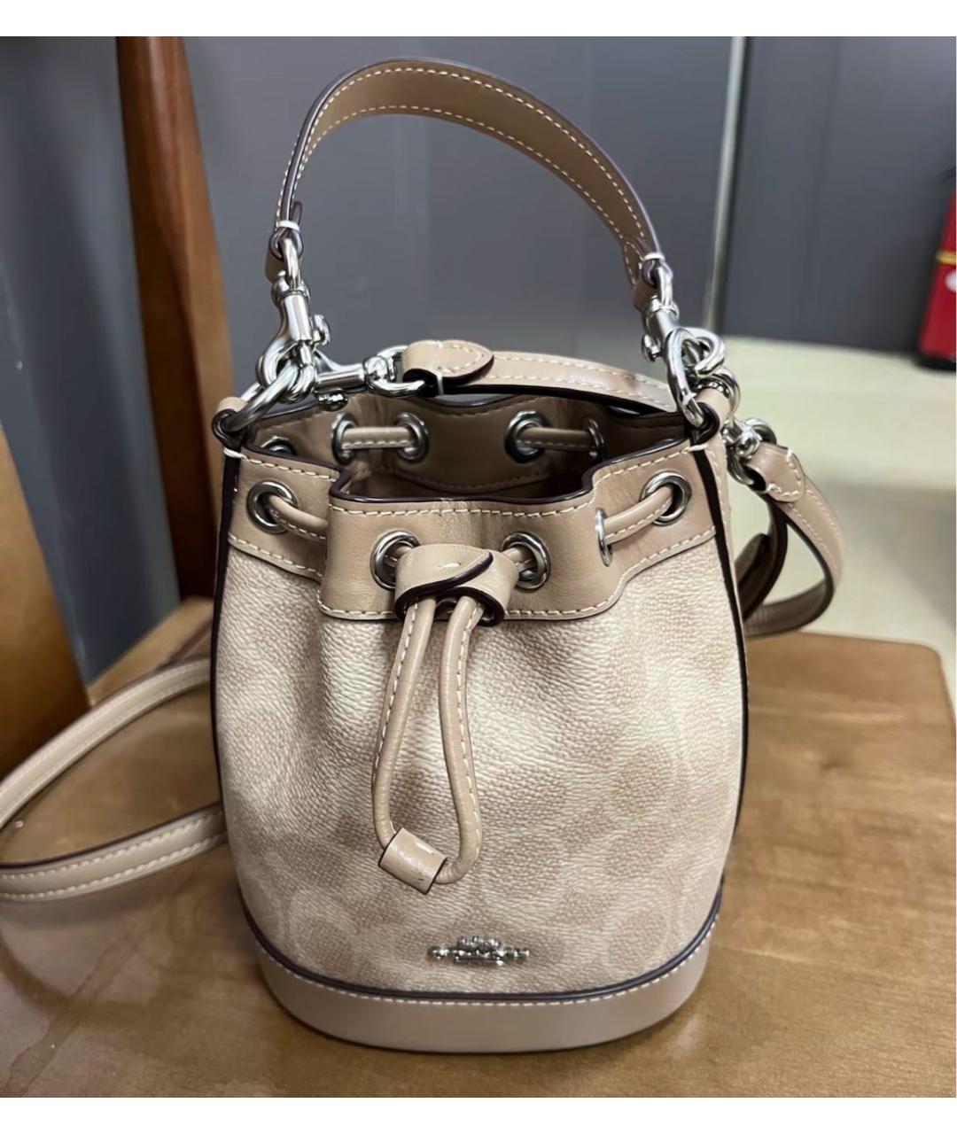 COACH Бежевая сумка через плечо, фото 6