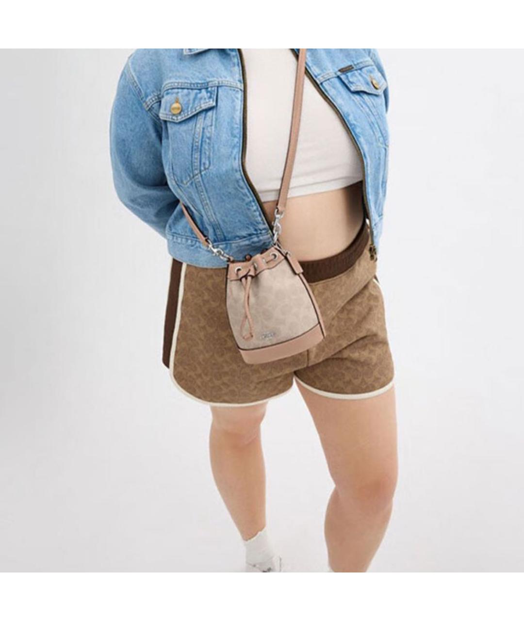 COACH Бежевая сумка через плечо, фото 4