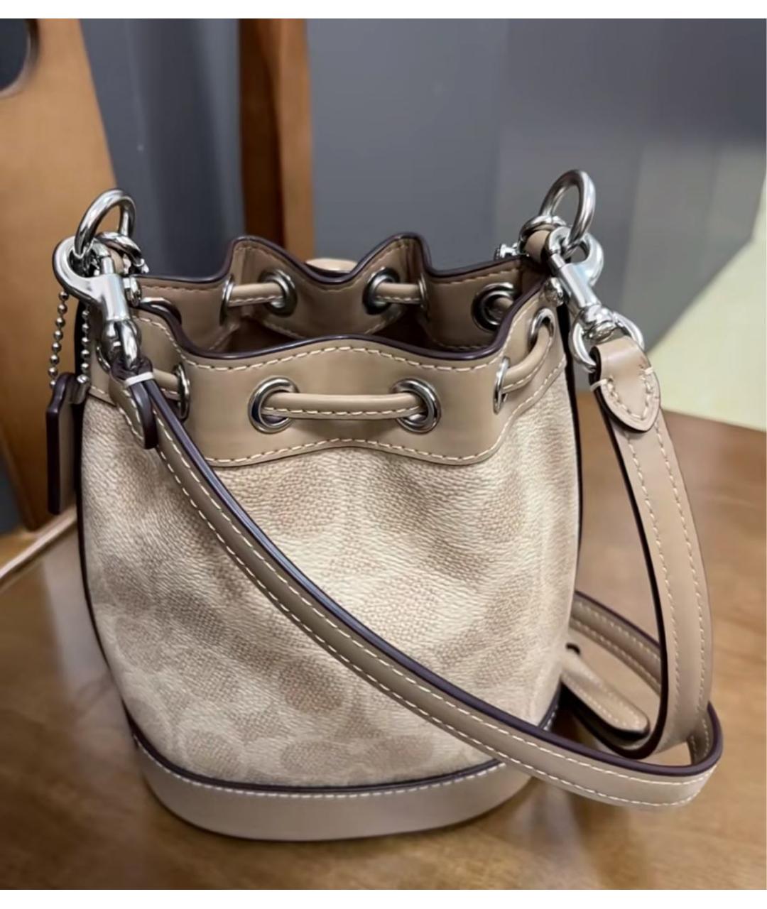 COACH Бежевая сумка через плечо, фото 7