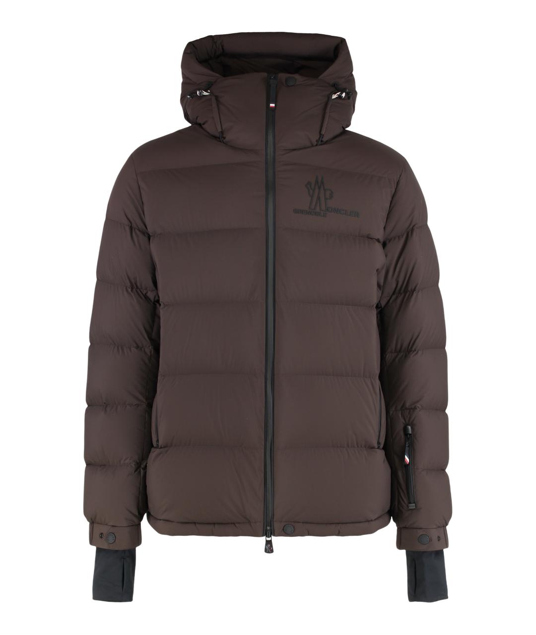 MONCLER GRENOBLE Коричневая полиэстеровая куртка, фото 1