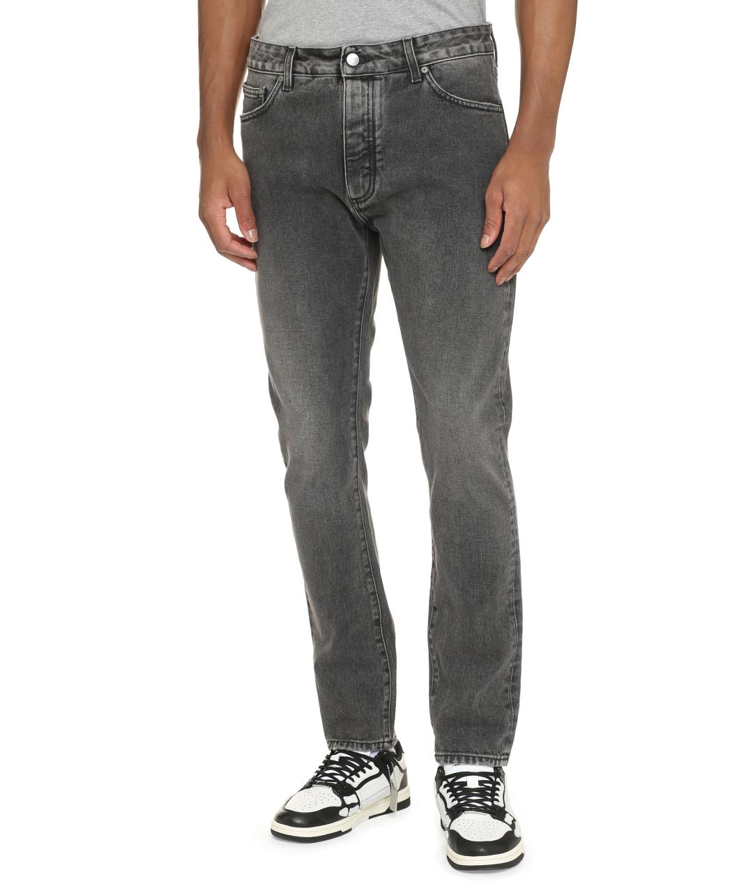 PALM ANGELS Серые хлопковые прямые джинсы, фото 3