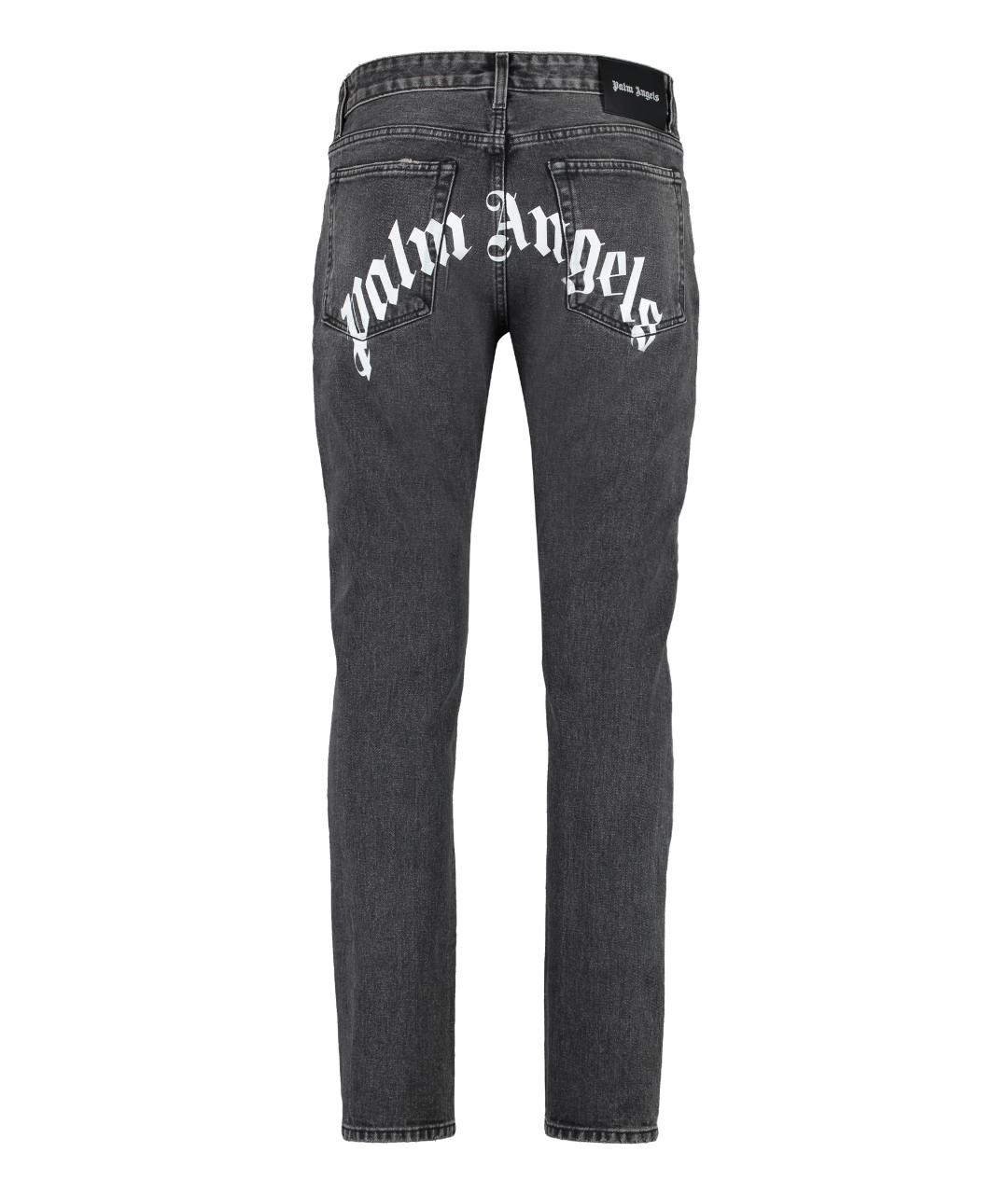 PALM ANGELS Серые хлопковые прямые джинсы, фото 2