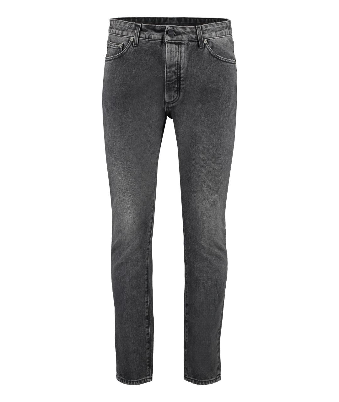 PALM ANGELS Серые хлопковые прямые джинсы, фото 1