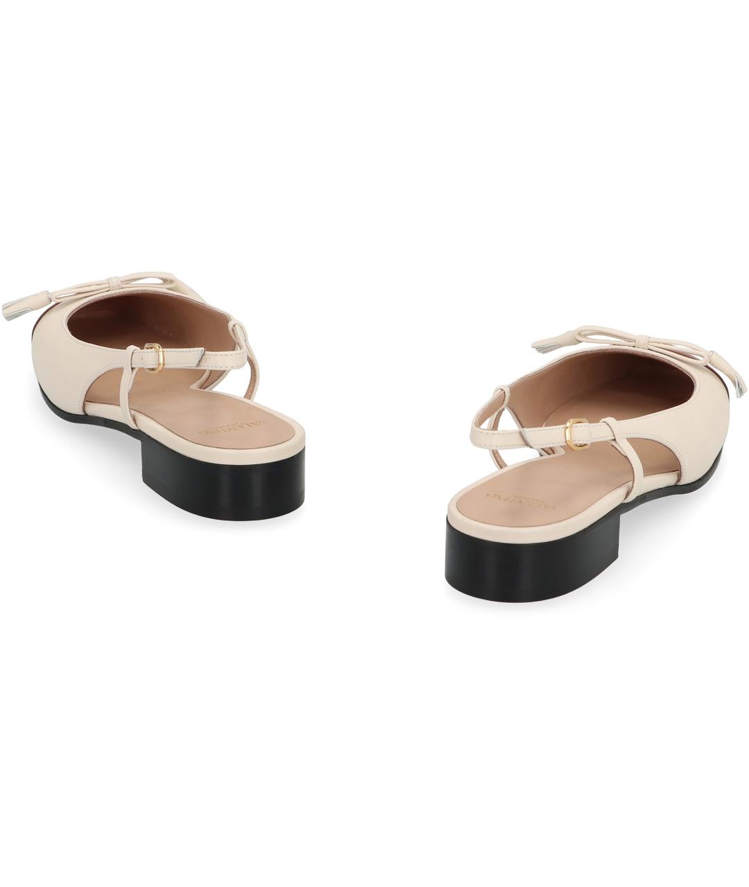 VALENTINO Бежевые кожаные балетки, фото 4