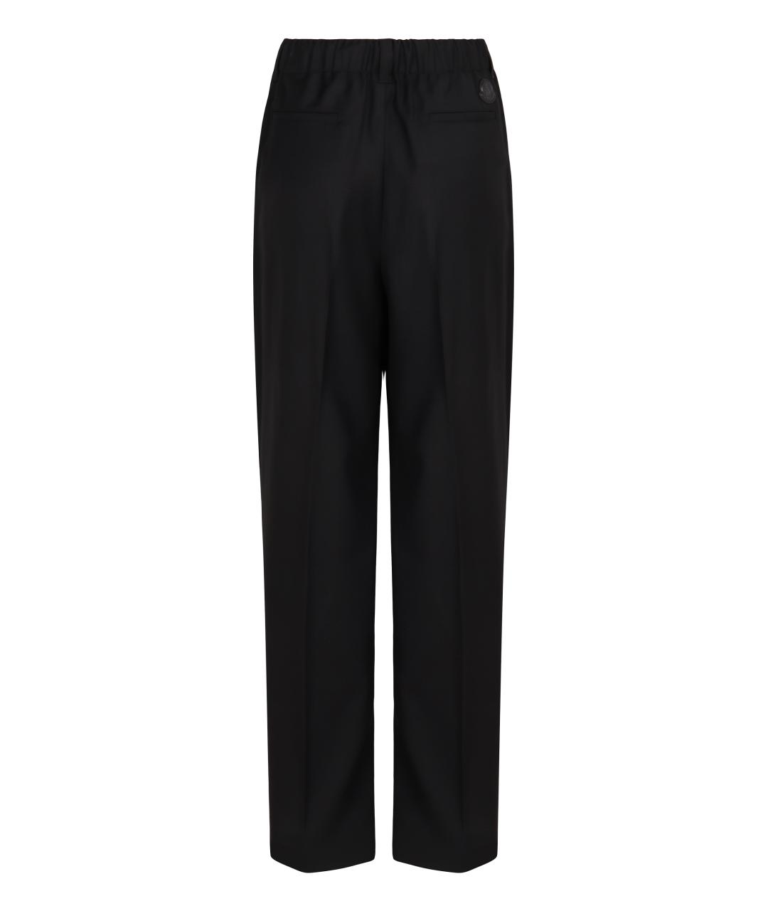 MONCLER Черные шерстяные прямые брюки, фото 2