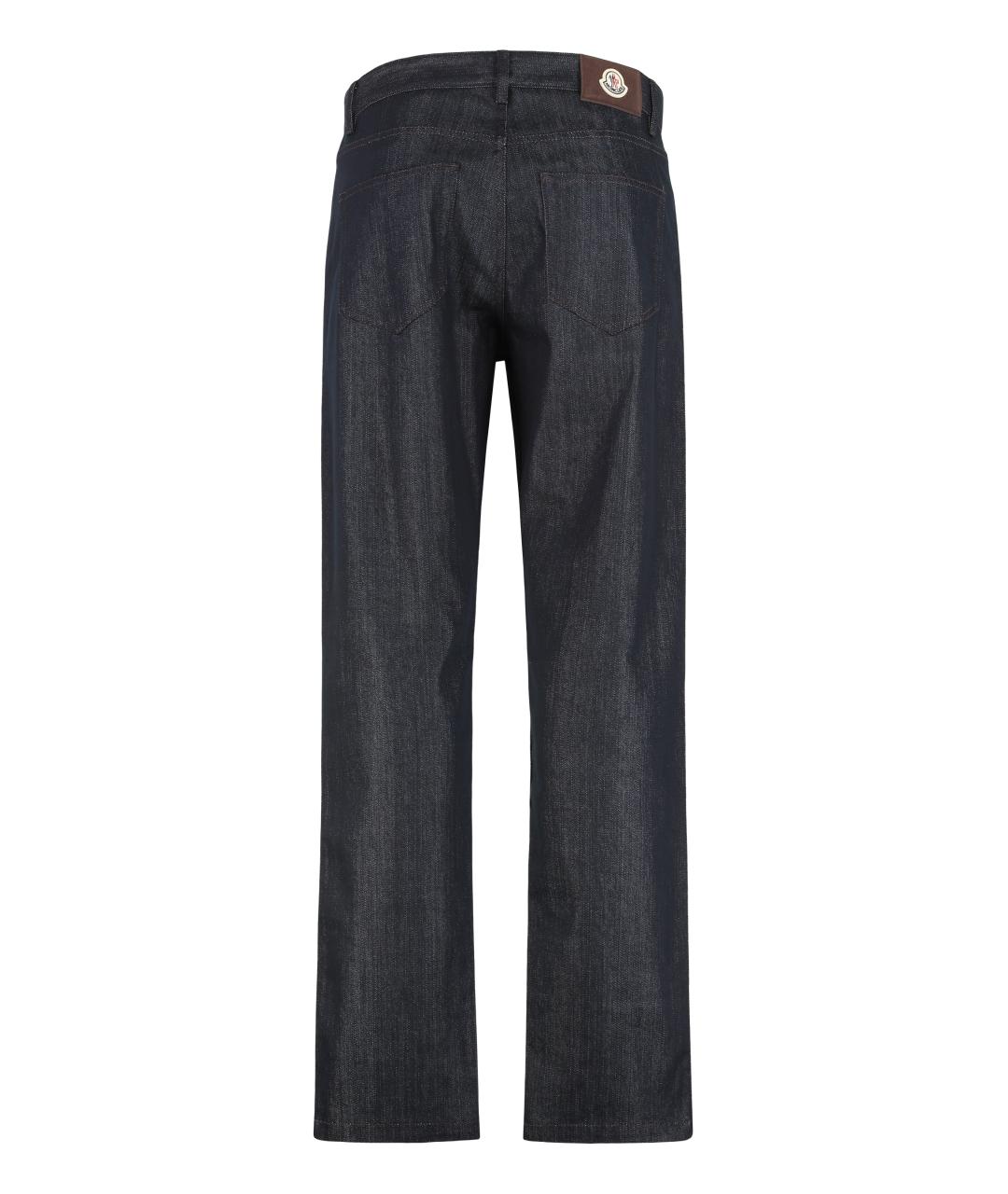 MONCLER Синие хлопковые прямые джинсы, фото 2