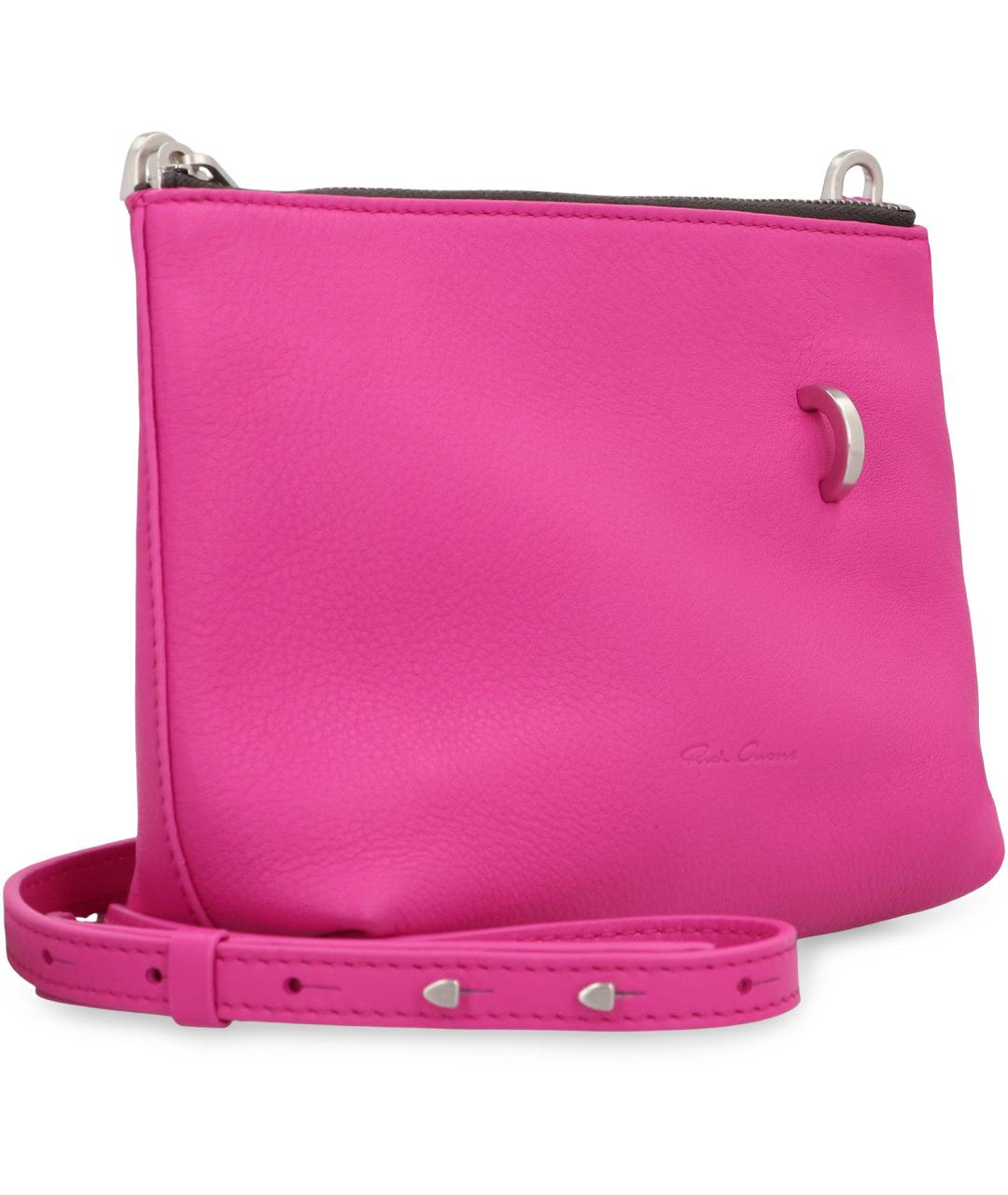 RICK OWENS Фуксия кожаная сумка на плечо, фото 3