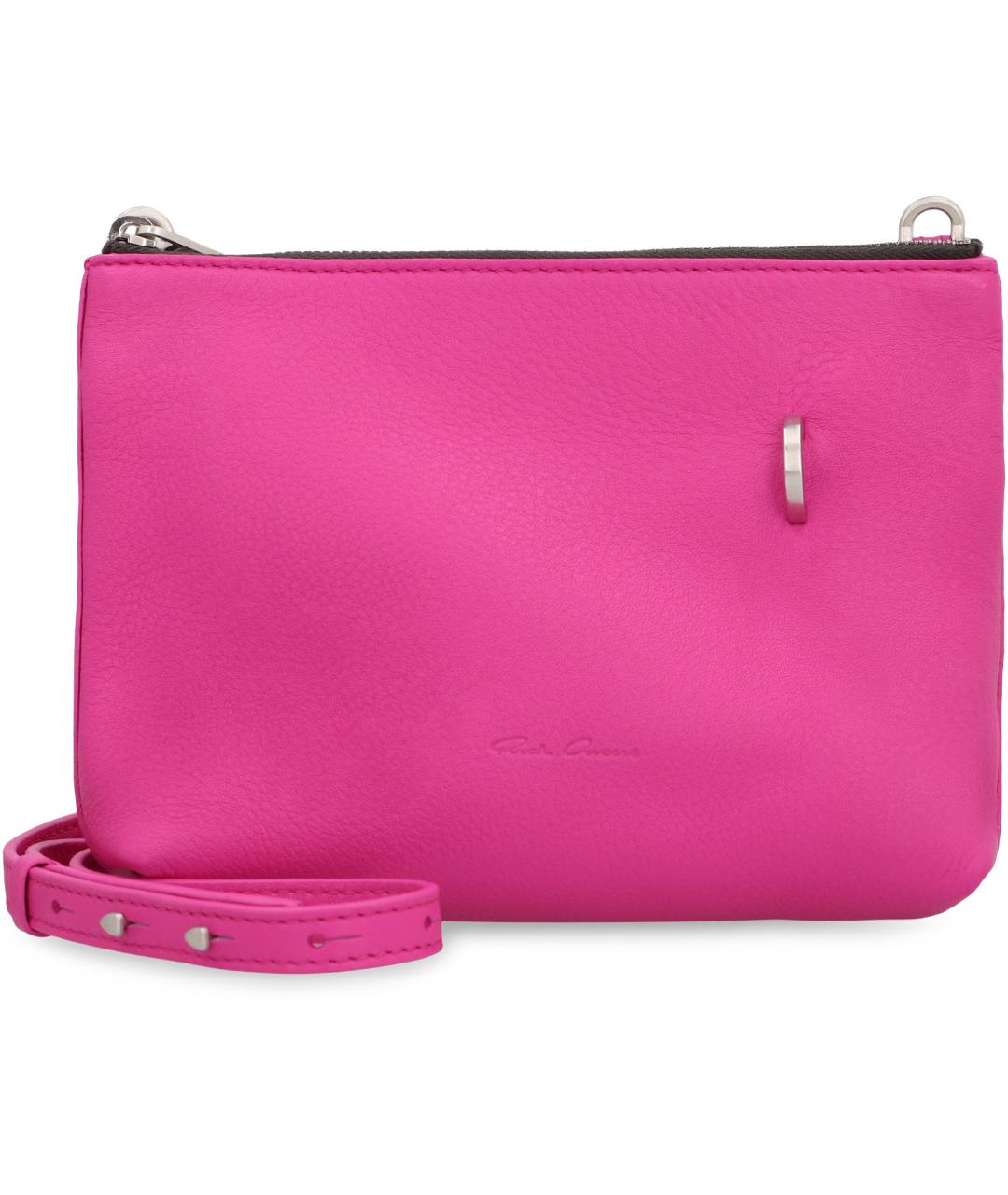 RICK OWENS Фуксия кожаная сумка на плечо, фото 2