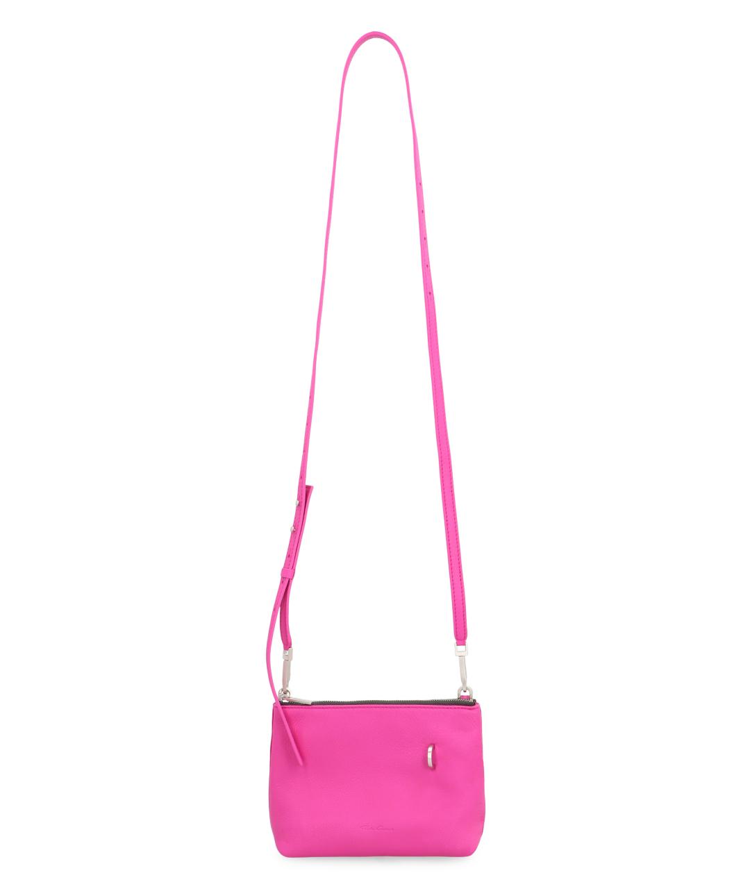 RICK OWENS Фуксия кожаная сумка на плечо, фото 5