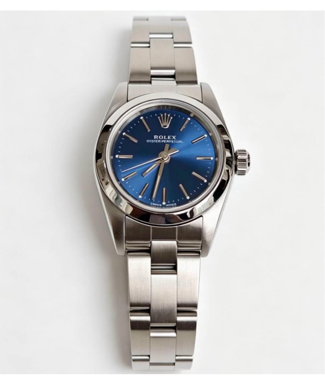 ROLEX Темно-синие металлические часы, фото 7