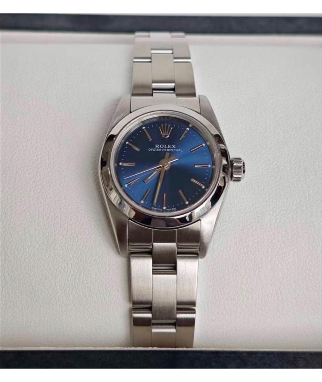 ROLEX Темно-синие металлические часы, фото 4