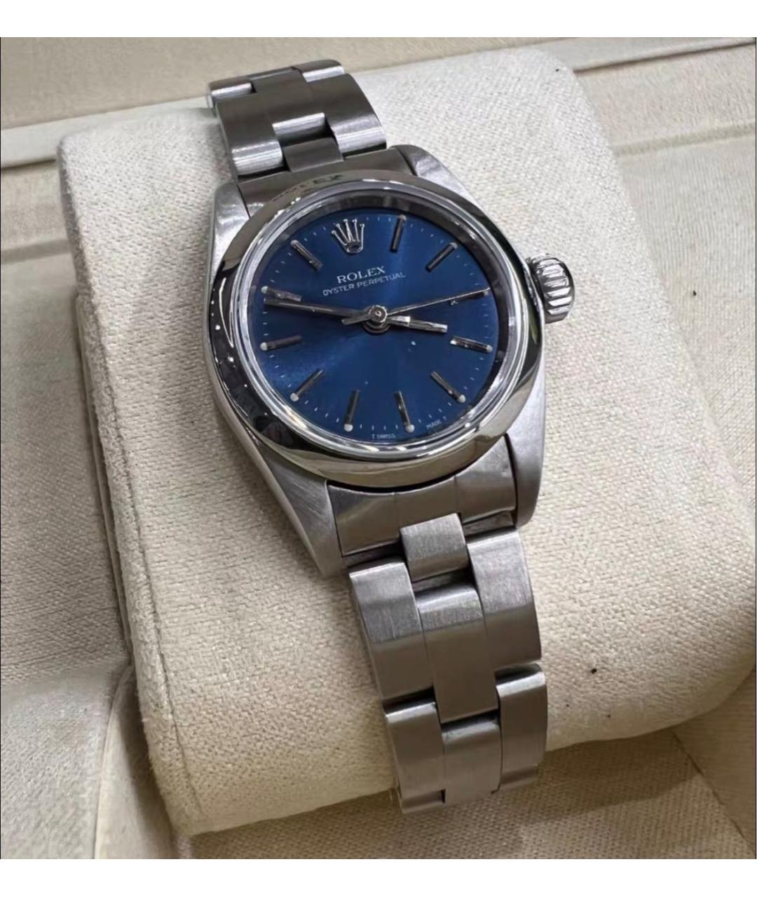 ROLEX Темно-синие металлические часы, фото 5