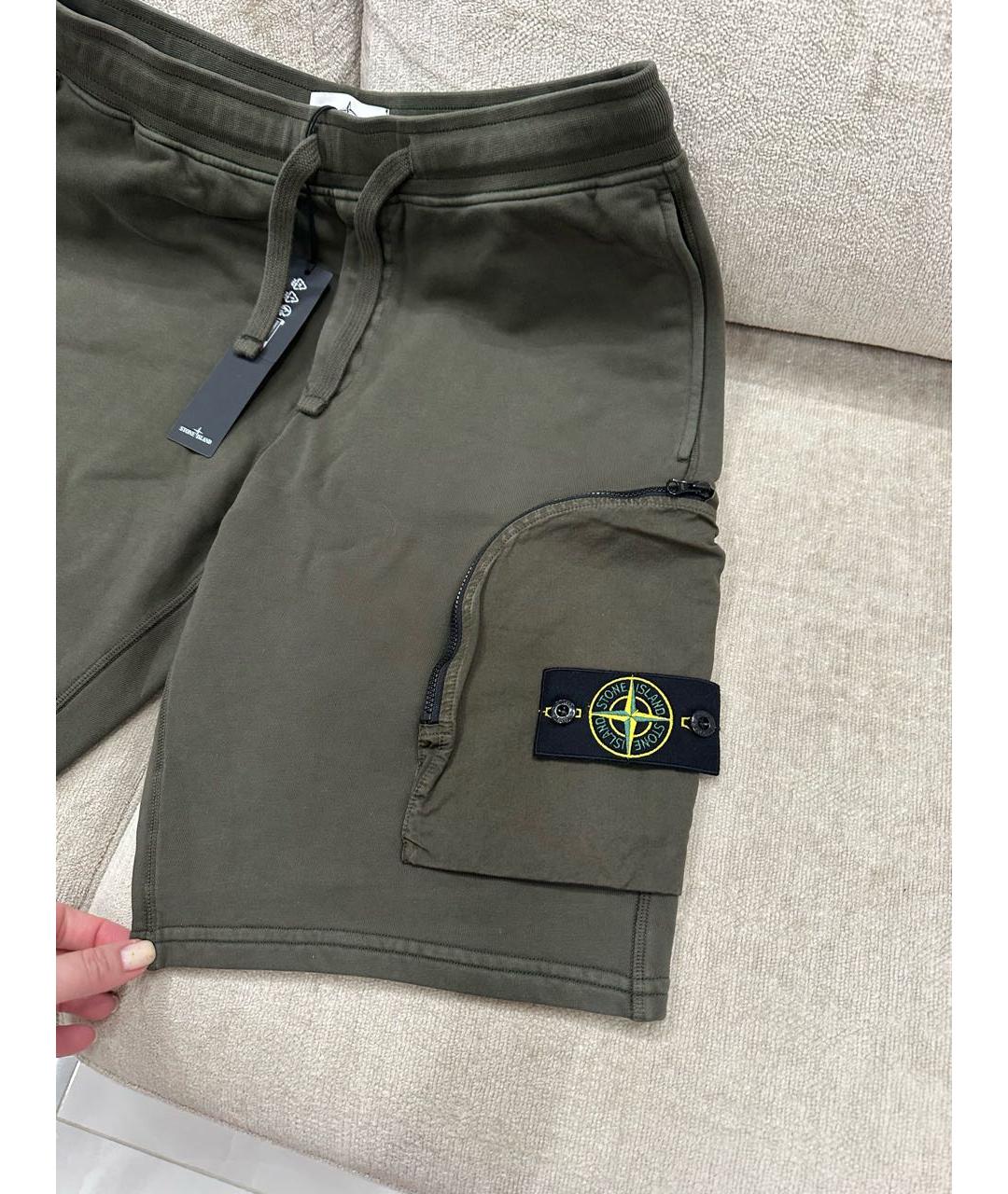 STONE ISLAND Хаки шорты, фото 2